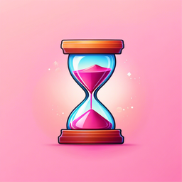 The app icon for Taddly, it looks like an hour glass with pink sand.